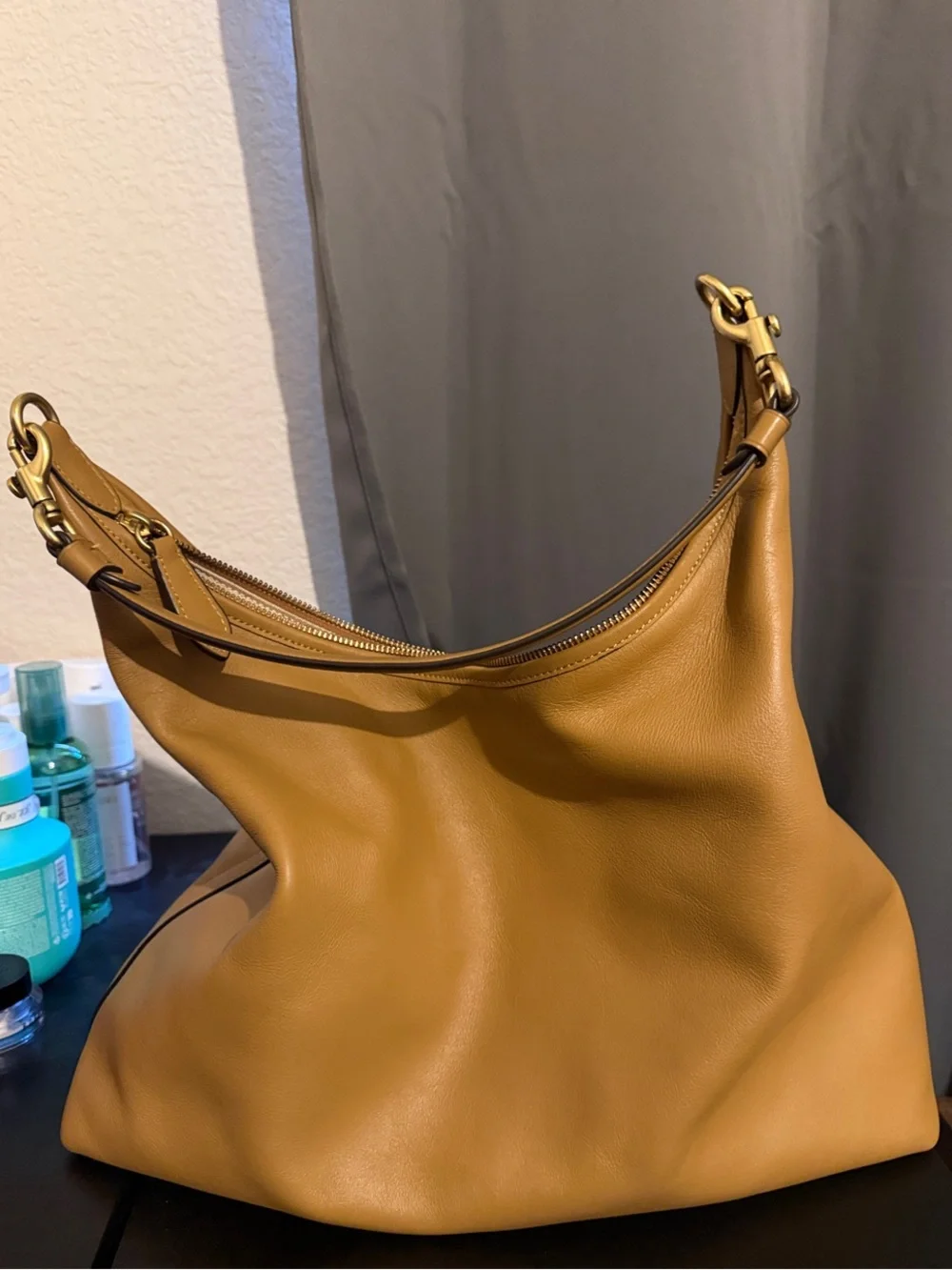 Coach Large Honey Brown Juliet 38 Shoulder Bag & Coach Honey Brown Wallet